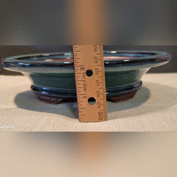 Bonsai Pot Blue Glaze 9" made in Korea - Picture 5 of 11